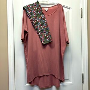LuLaRoe solid mauve Irma size large with floral TC legging set